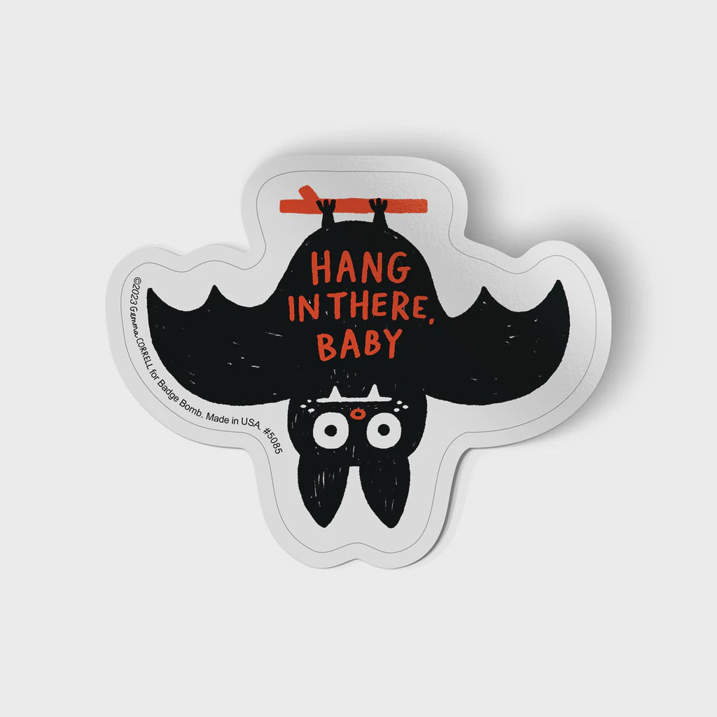 Hang in There Baby Bat Sticker by Gemma Correll