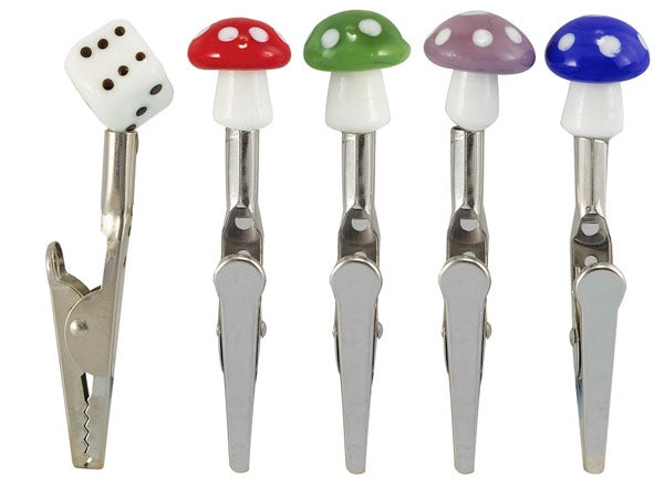 Mushrooms & Dice Ceramic Tip Memo Clips