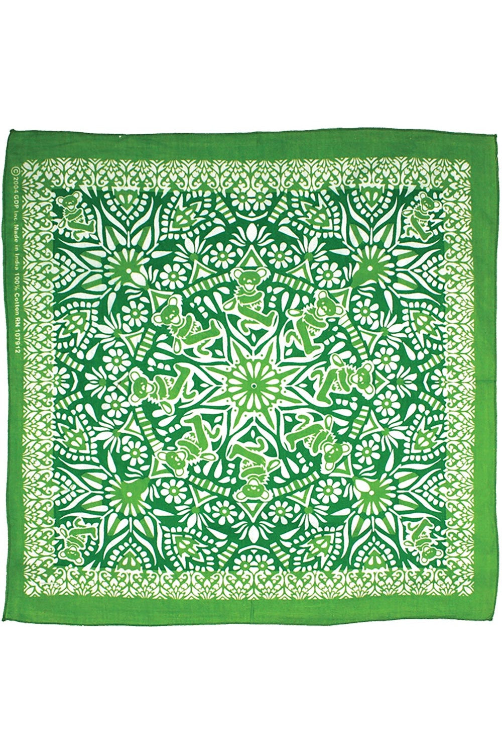 Grateful Dead Green Bear Mandala Bandana