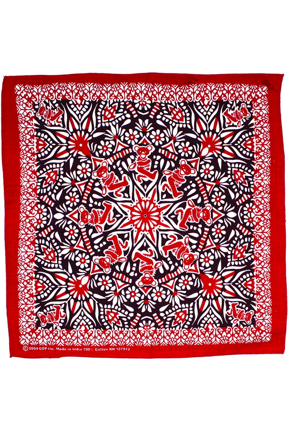 Grateful Dead Red Bear Mandala Bandana