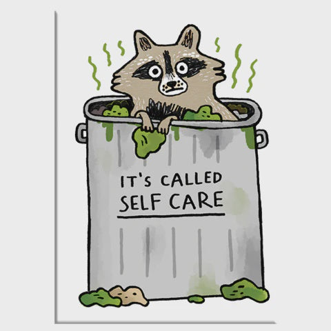 It's Called Self Care Trash Raccoon Rectangle Magnet
