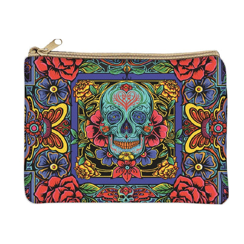 Sugar Skull Zipper Bag