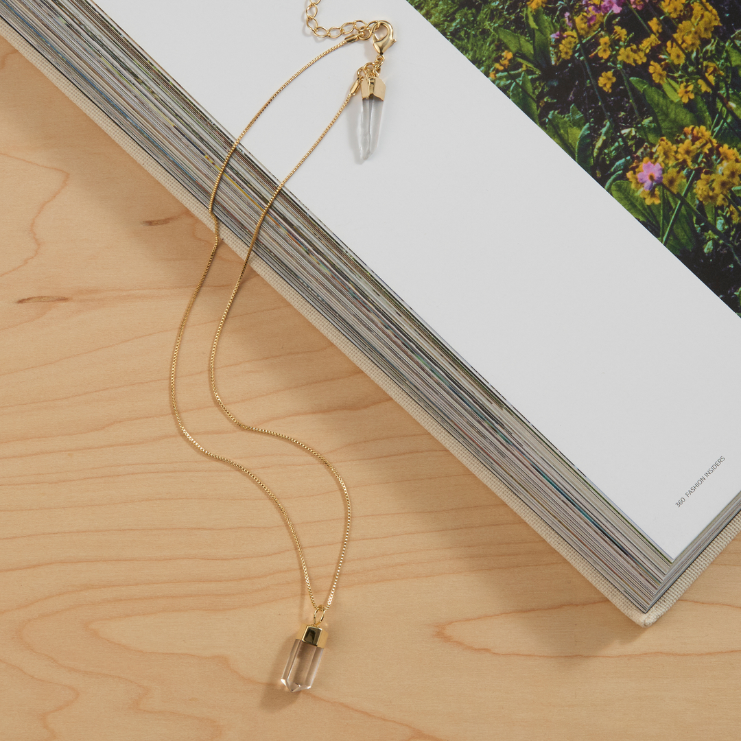 Mini Pendulum Necklace: Clear Quartz