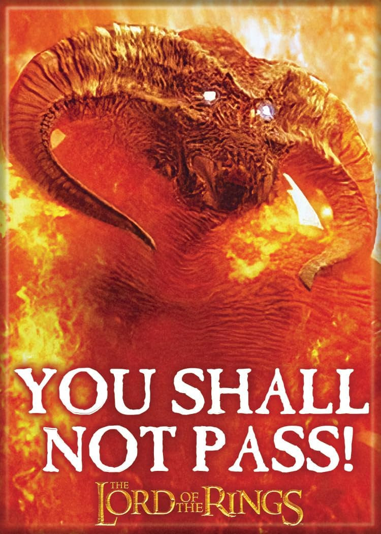 Lord of The Rings Gandalf You Shall Not Pass! Magnets
