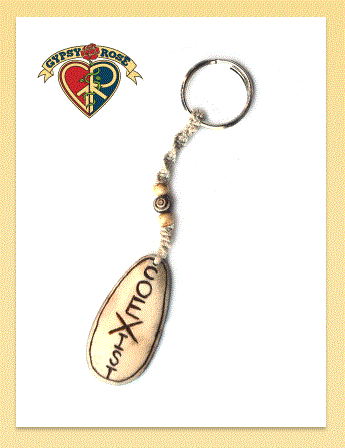 Gypsy Rose - "Coexist" Carved Bone Keychain