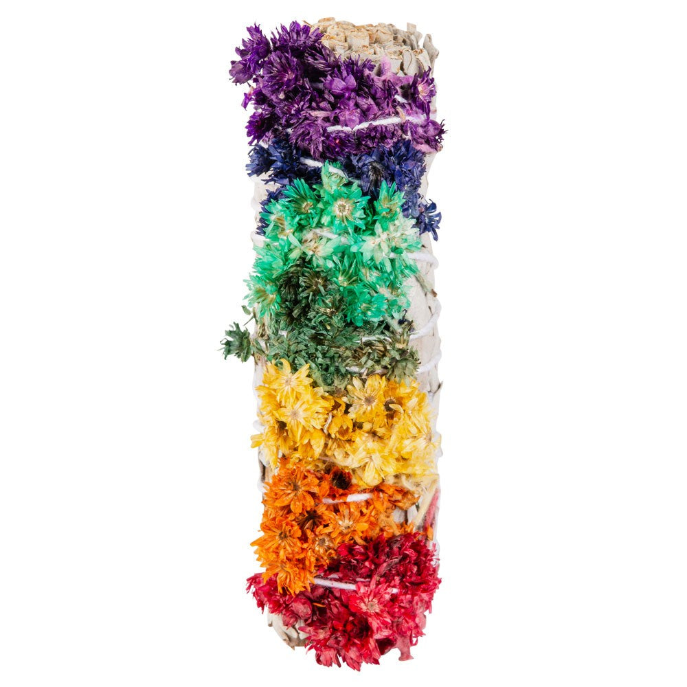 WHITE SAGE WITH RAINBOW FLOWERS 3pk