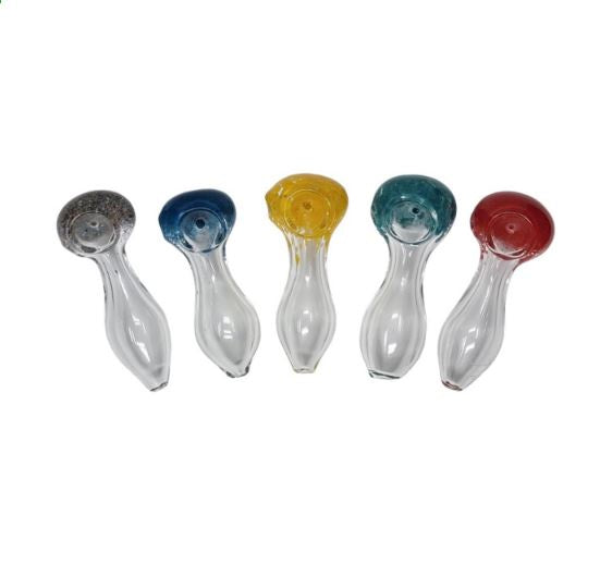 Clear w/Frit Head 3.5" Glass Pipe 5724