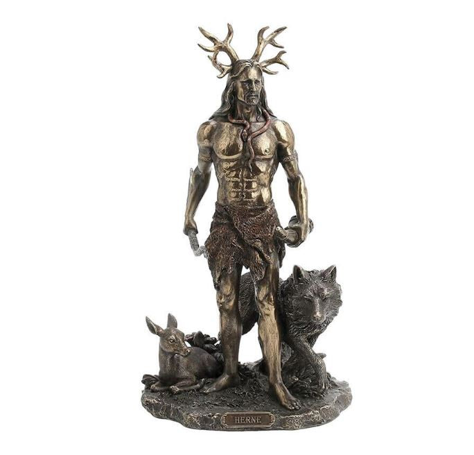 Herne the Hunter w/Deer & Wolf Statue 76981