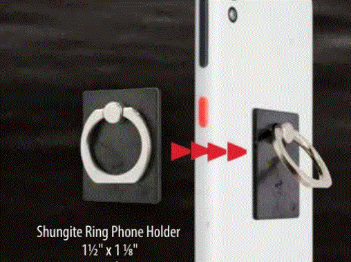 Phone Grip - Shungite Rectangle w/Metal Ring