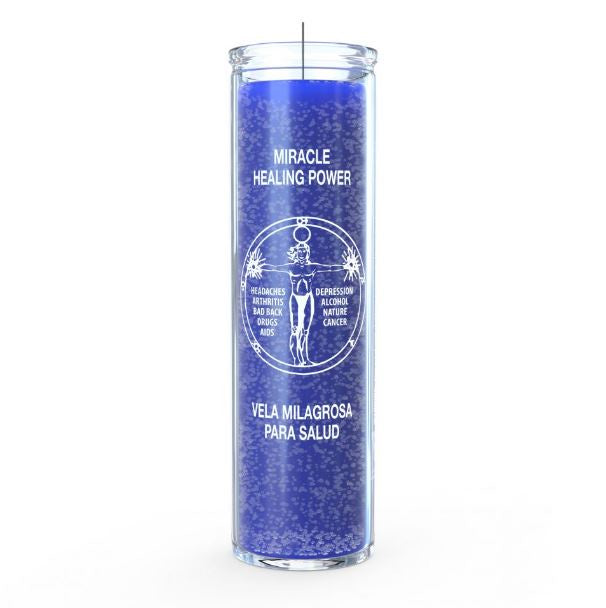 Miracle Healing 7 Day Glass Candle - Blue