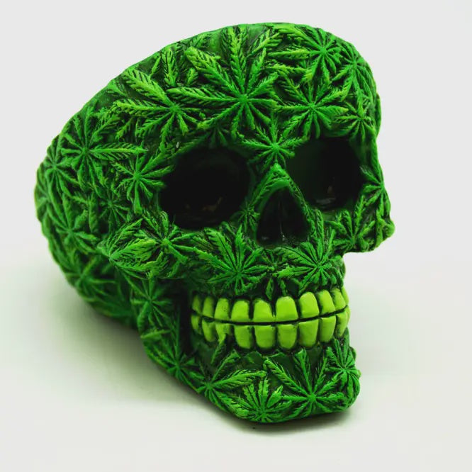 Tall Weed Skull Ashtray - 3030