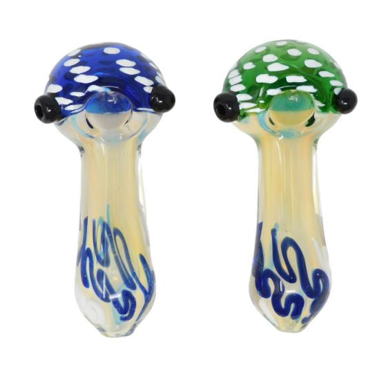 Spotted Head Fumed 4.5" Glass Pipe 9966