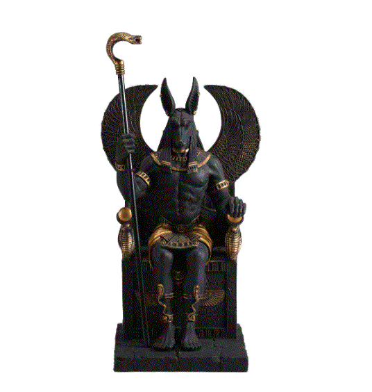Anubis Egyptian God Sitting In A Throne Statue 76733