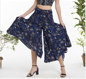 Kathmandu - Celestial Print Rayon Palazzo Pants