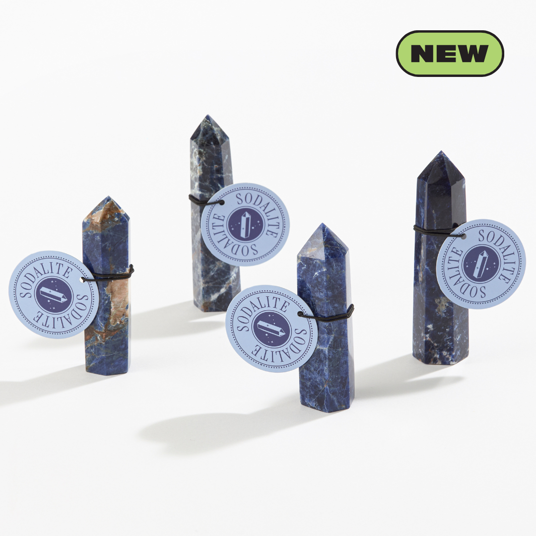 Sodalite Crystal Tower – Hand Carved Polished Points