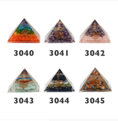 Seven Chakra Mixed Orgone Pyramid