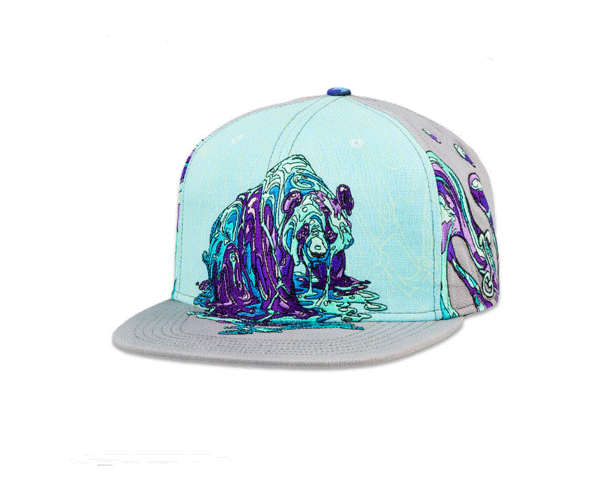 Swartz Brothers Neon Dripping Panda Gray Snapback Hat