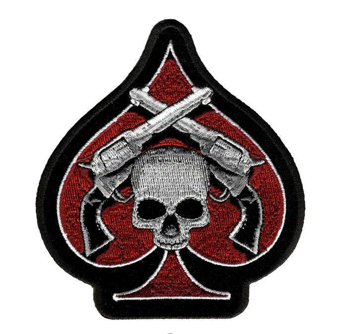 Hot Leathers - Skulls & Pistols on Spade Patch