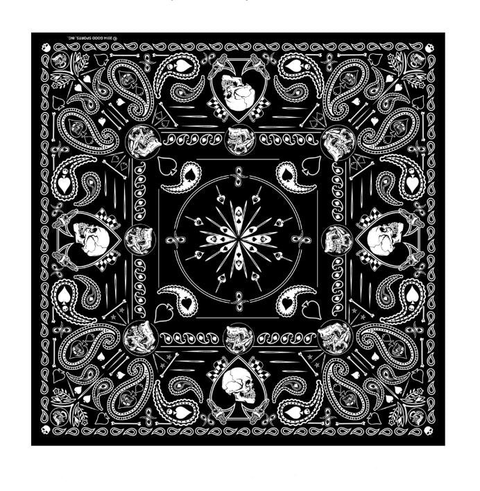 Hot Leathers - Spade Skull Paisley Bandana