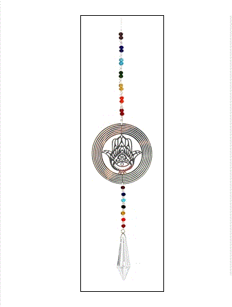Hamsa Chrystal Beads Silver Spinner HCH126