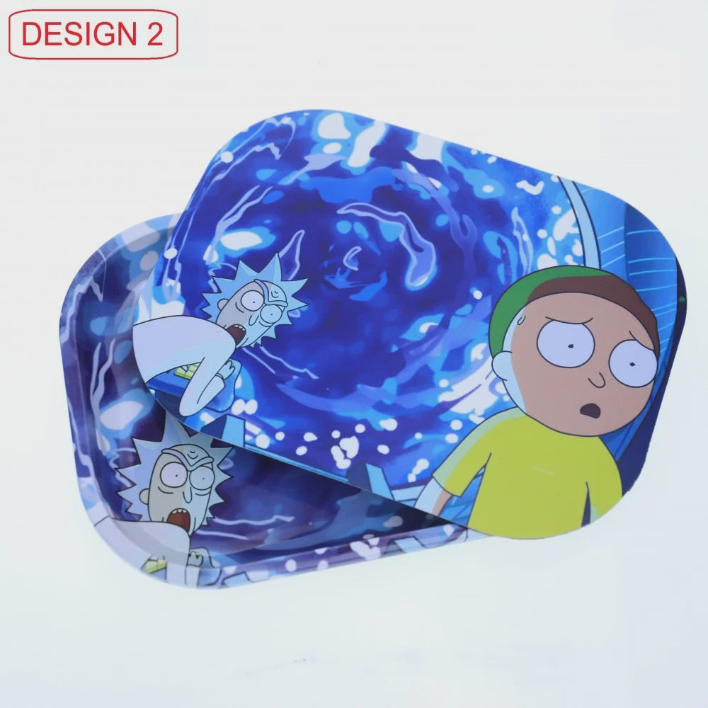 Clover - Schwifty Art Small Rolling Tray W/ Magnetic Lid (5 X 7) - Design 2