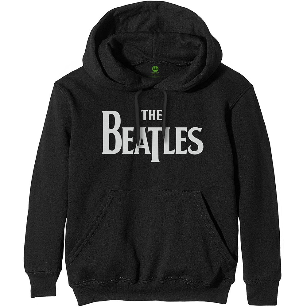 THE BEATLES UNISEX PULLOVER HOODIE: DROP T LOGO Black