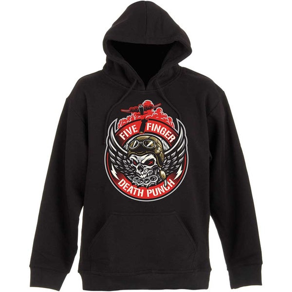 Five Finger Death Punch Unisex Pullover Hoodie - Bomber Patch (Black)