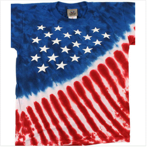 Liquid Blue - Stars & Stripes Youth Tie-Dye T-Shirt