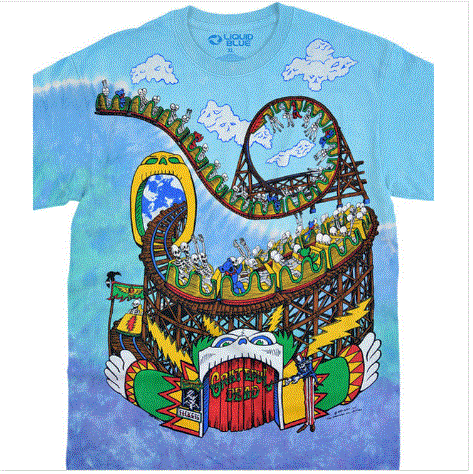 Liquid Blue - Grateful Dead "Amusement Park" Tie-Dye T-Shirt