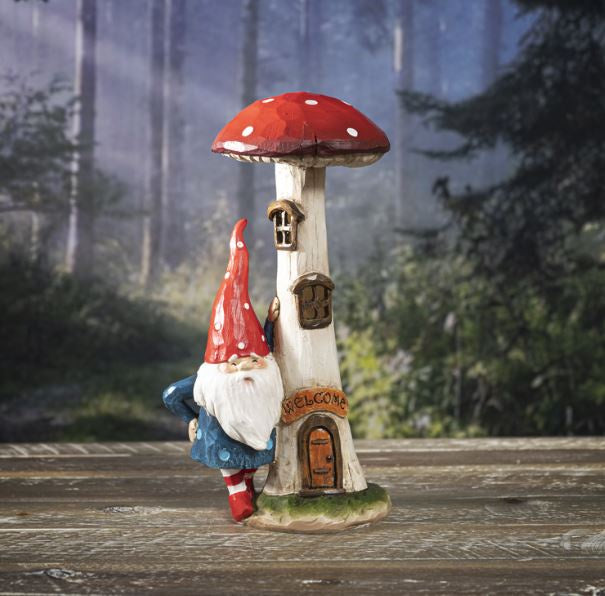 Gnome w/LED Mushroom House 14774