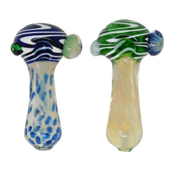 Wave Head Fumed 4.5" Glass Pipe 9976