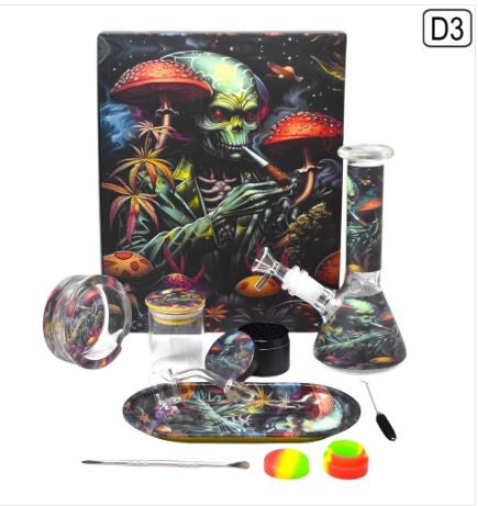 8" Ultimate Beaker Bong Complete Smoking Accessory Kit - RG80