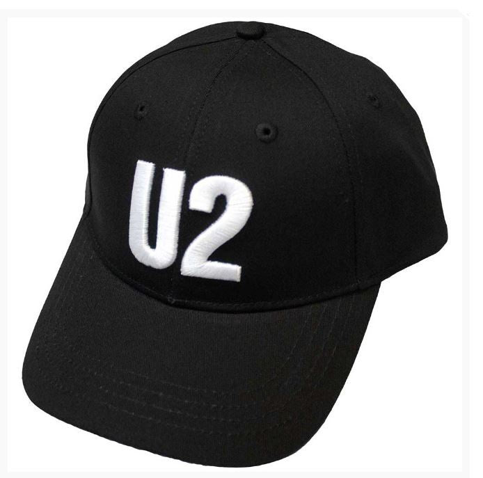 U2 Unisex Baseball Cap - White Logo (Black)
