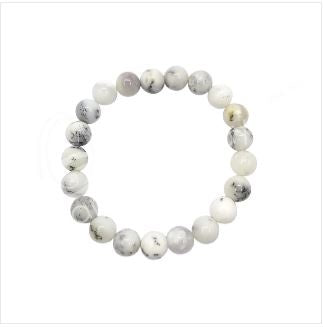 White Opal Beaded Bracelet
