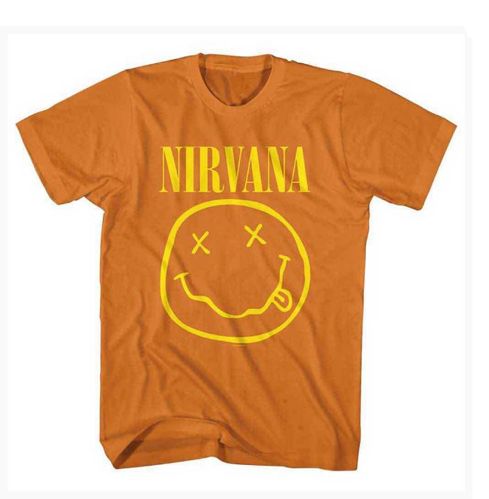 Nirvana Kids T-Shirt - Yellow Happy Face (Orange)