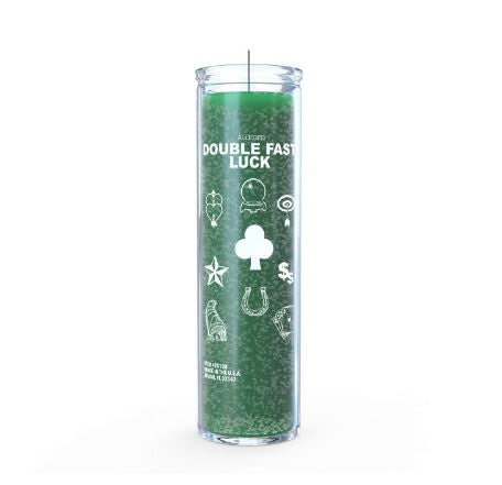 Double Fast Luck 7 Day Glass Candle - Green