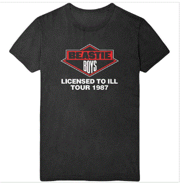 The Beastie Boys Unisex T-Shirt - Licensed To Ill Tour 1987 (Black)