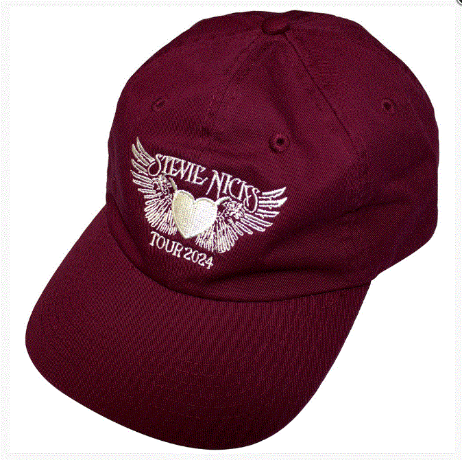 Stevie Nicks Unisex Baseball Cap - Tour '24 Logo (Maroon Red) Ex-Tour