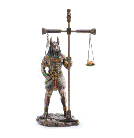Anubis Egyptian God Holding Scale Bronze Statue 77966