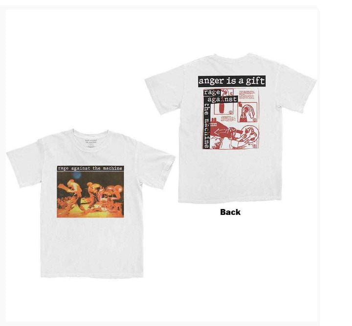 Rage Against The Machine Unisex T-Shirt - Anger Is A Gift (White)