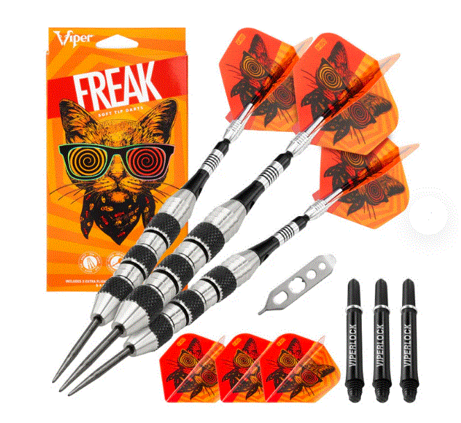 Viper The Freak - Steel Tip Darts Knurled & Shark Fin Barrel