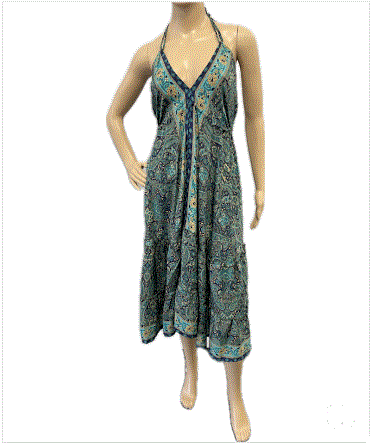 Magic Touch - Kasturi Tie Silk Dress w/Double Panel