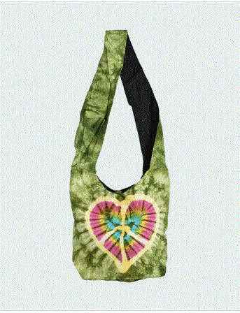 Heart & Peace Cotton Tie Dye HoBo Bag