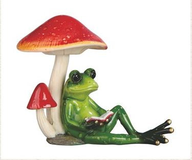 Frog w/Mushroom Statue 61317