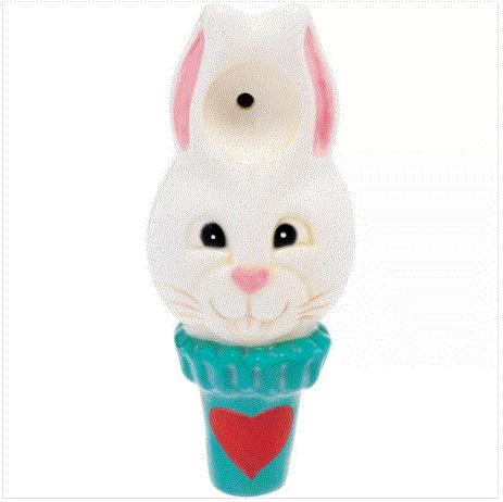 Wacky Bowlz - 3.5" Ceramic White Rabbit Pipe