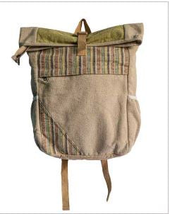 Natural Hemp Roll-Up Top Backpack