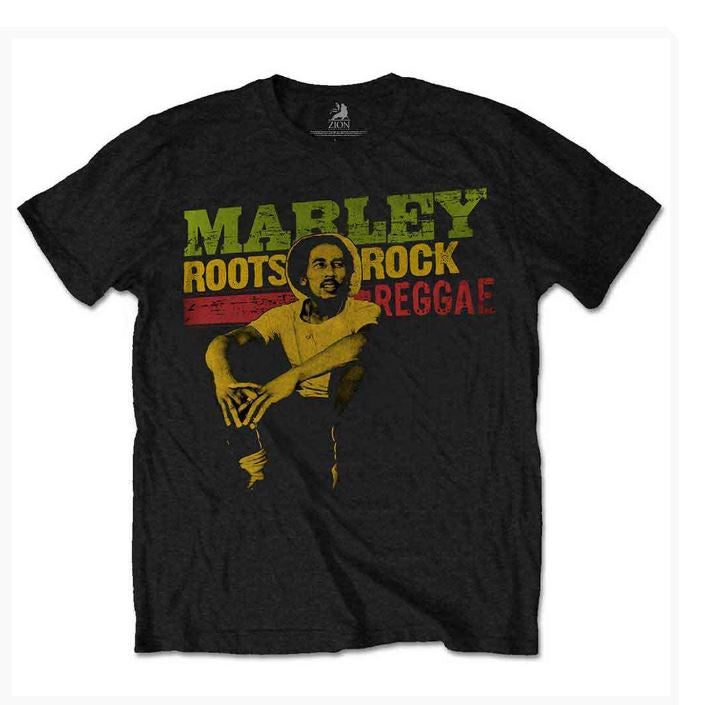 Bob Marley Kids T-Shirt - Roots, Rock, Reggae (Black)