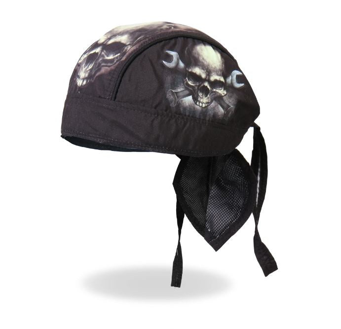 Hot Leathers - Skull And Wrench Bones Lightweight Headwrap