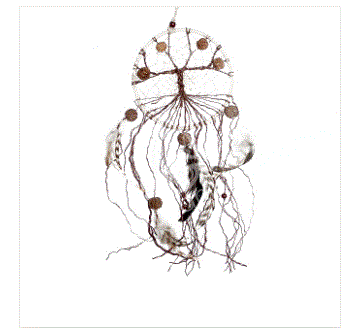 Oceanic - Tree of Life Dreamcatcher w/Rudraskas on Hemp Cord