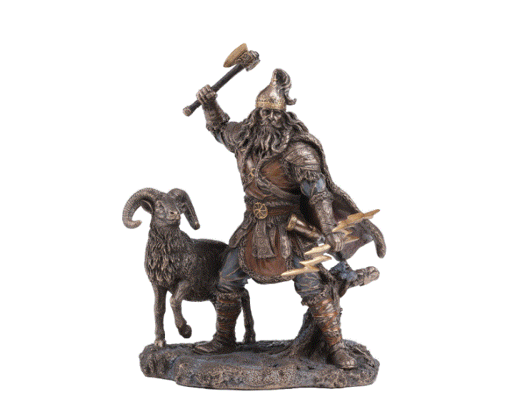 Perun Slavic God of Thunder Bronze Statue 78387